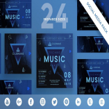 Music Party Social Media Pack Template