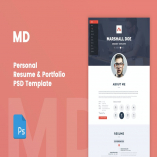 MD - Resume & Portfolio PSD Template