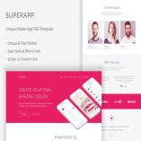 SuperApp - Unique Mobile App Website PSD