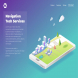 Online Navigation template in isometric vector