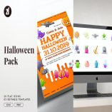 Halloween icon pack with bonus graphic templates