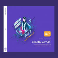 Support - Hero Banner Landing Page Template