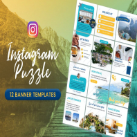 Travel Instagram Puzzle Banners