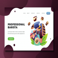 Professional Barista - PSD and AI Landing Page