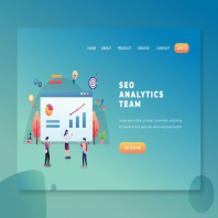 SEO Analytic Team - PSD and AI Vector Landing Page
