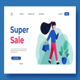 Super Sale Landing Page Illustration