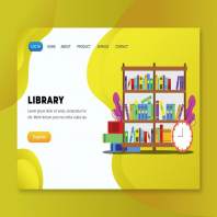 Library - XD PSD AI Vector Landing Page