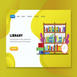 Library - XD PSD AI Vector Landing Page