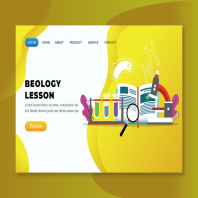 Biology Lesson - XD PSD AI Vector Landing Page