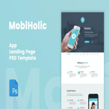 MobiHolic - App Landing Page PSD Template