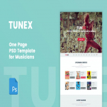 TUNEX - Music & Entertainment PSD Template