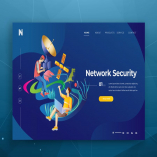 Network Security Web Header PSD and AI Template