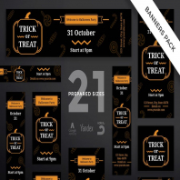 Halloween Party Banner Pack Template