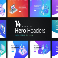 14 Isometric Hero Headers