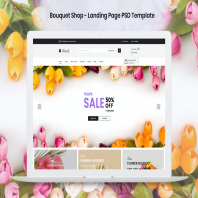 Bouquet Shop - Landing Page PSD Template