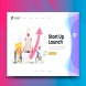 Business Startup Launch Web PSD and AI Vector