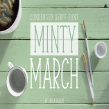 Condensed serif font, Minty March