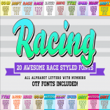 Awesome 20 Racing Fonts with Color OTF Fonts 