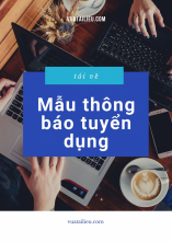 Mẫu thông báo tuyển dụng mới nhất