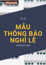 Mẫu thông báo nghỉ lễ bản word chuẩn nhất